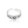 floral & leaf pattern motif- SIVYAA Trendy Oxidized Toe Ring Band