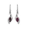 SIVYAA Marquise Red Garnet Leaf Drop Dangle pure silver Earrings