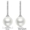 SIVYAA Solitaire Classic White Pearl Drop Dangle pure silver Hoop Earrings measurment