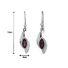 measurement- SIVYAA Marquise Red Garnet Leaf Drop Dangle pure silver Earrings