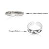 dots-wave & triangle motif SIVYAA 1 pcs Oxidized Toe Ring Pure Silver Band