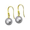 SIVYAA gold finish Classic Silver Pearl Drop Hook Dangle Earrings