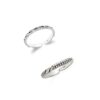 dot-wave & diamond motif- SIVYAA Trendy 1 pcs Oxidized Toe Ring Pure Silver Band for Women