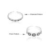 floral diamond motif- SIVYAA Oxidized Toe Ring Pure Silver Band for Women
