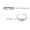 dot-wave & random motif SIVYAA Oxidized Toe Ring Pure Silver Band