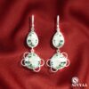 view-1, SIVYAA Tear Drop Clear Quartz Green Amethyst pure silver Dangle earring