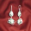 view-2, SIVYAA Tear Drop Clear Quartz Green Amethyst pure silver Dangle earring
