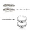 SIVYAA Trendy combo of dots-wave & floral-leaves pattern Oxidized Pure Silver Toe Ring bichhiya
