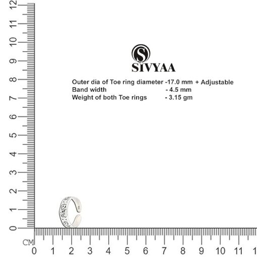 Random Motifs Toe Ring Band , 2cs, - Image 4