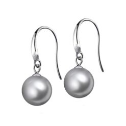 SIVYAA Classic Silver Pearl Drop Hook Dangle Earrings