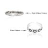 dots-wave & floral motif SIVYAA Trendy 1 pcs Oxidized Toe Ring Pure Silver Band