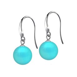 SIVYAA Classic Turquoise Pearl Drop Hook Dangle Earrings