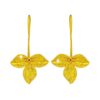 view 2- SIVYAA handcrafted Gold Plated Tri-Petaled Flower pure silver dangle Earrings