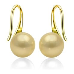 SIVYAA gold finish Classic Gold Pearl Tiny Drop Dangle Earrings