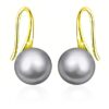SIVYAA gold finish Classic Silver Pearl Tiny Drop Dangle Earrings