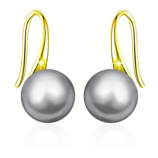 SIVYAA gold finish Classic Silver Pearl Tiny Drop Dangle Earrings