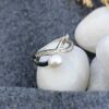 stunning SIVYAA White Fresh Water Pearl & Cubic Zirconia pure silver Criss-Cross Finger Ring