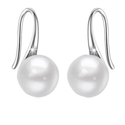 SIVYAA Classic White Pearl Tiny Drop Dangle Earrings