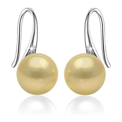 SIVYAA Classic Gold Pearl Tiny Drop Dangle Earrings