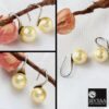 all sides view- SIVYAA Classic Gold Pearl Tiny Drop Dangle Earrings