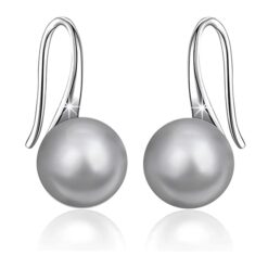 SIVYAA Classic Silver Pearl Tiny Drop Dangle Earrings