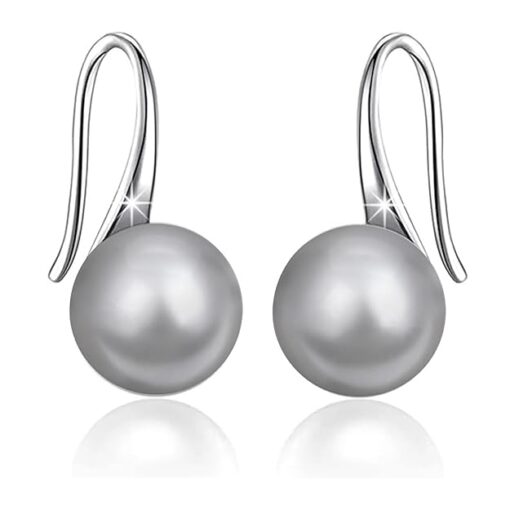SIVYAA Classic Silver Pearl Tiny Drop Dangle Earrings