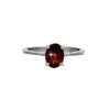 front view- SIVYAA plain Solitaire Garnet pure silver Finger Band