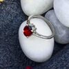 view1-SIVYAA plain Solitaire Garnet pure silver Finger Band