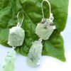 view 2- SIVYAA Hand Carved Natural Stone Linear Clip Drop pure silver Dangle earring