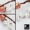 all sides view- SIVYAA Classic White Pearl Tiny Drop Dangle Earrings