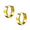 Gold finish plain round flattish edge 15mm pure silver hoop bali earring