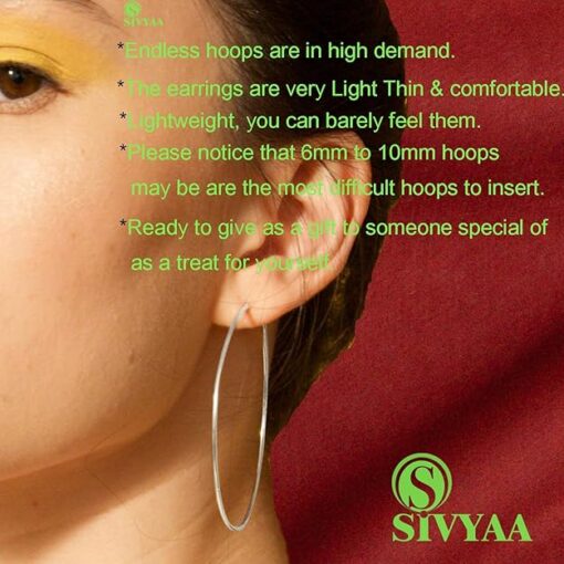 SIVYAA gold silver hoop sleek ,light weight