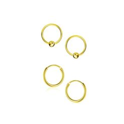 SIVYAA combo of tiny plain & small ball pure silver ,huggies