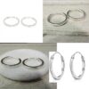 SIVYAA flat 2mm th silver mens single hoop