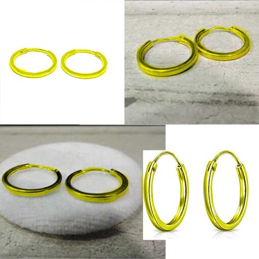 2mm th flat plain silver round hoop gold-SIVYAA