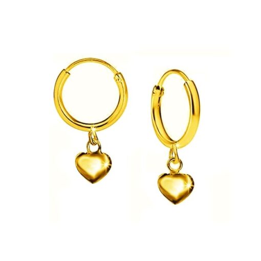 SIVYAA Gold heart charm silver hoop