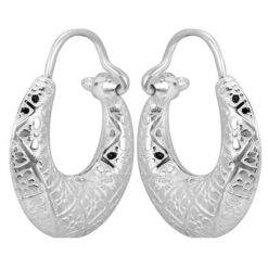 Kaju Shape flower textured Bali Hoop 14mm