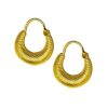 SIVYAA Kaju Shape grid textured gold polish pure silver Hoop Earrings