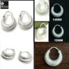 Kaju Shape grid textured pure silver Hoop Earrings all sizes