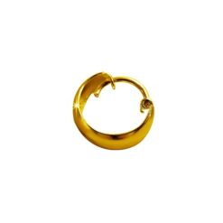 SIVYAA Men's plain Gold Finish Round curvish edge Hoop Bali Earrings 13mm