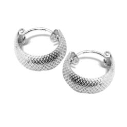 diamond textured round curvish edge 13mm hoop bali