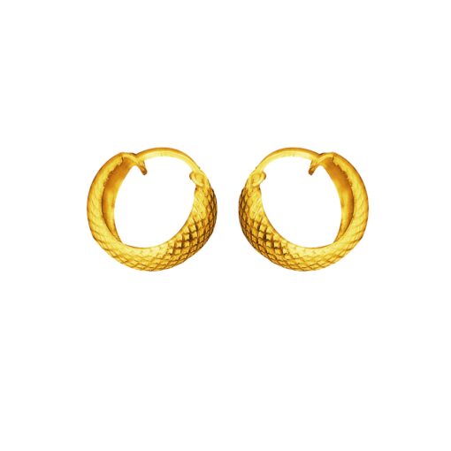SIVYAA gold finish diamond textured round curvish edge 13mm bali