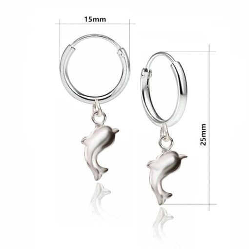 dolphin charm silver hoop bali measurment-SIVYAA