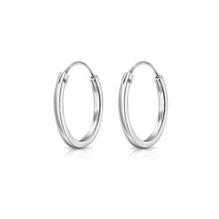 Flat 2mm Thick 2X2 Square Pipe Round Hoop  Earring