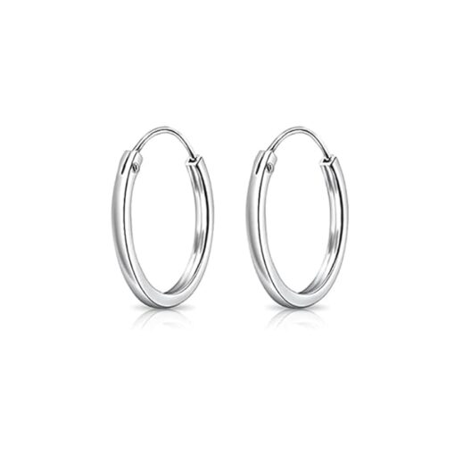 Flat 2mm Thick 2X2 Square Pipe Round Hoop  Earring