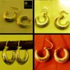 SIVYAA gold Kaju Shape flower textured Bali Hoops all sizes