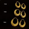 SIVYAA gold finish Kaju Shape flower textured Bali Hoop all sizes