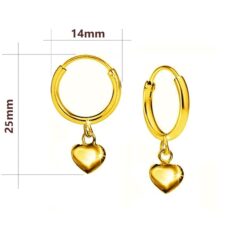 SIVYAA heart charm gold finish silver hoop bali measurment