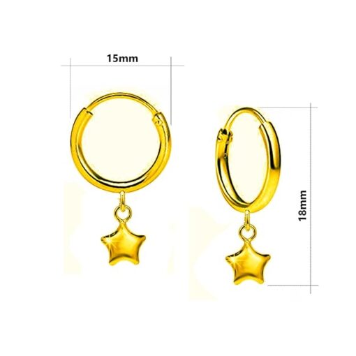 SIVYAA star charm gold finish silver hoop bali measurment