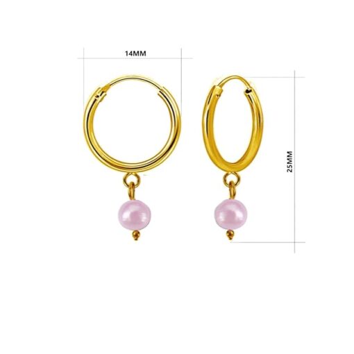 SIVYAA heart pink pearl drop gold finish hoop measurment